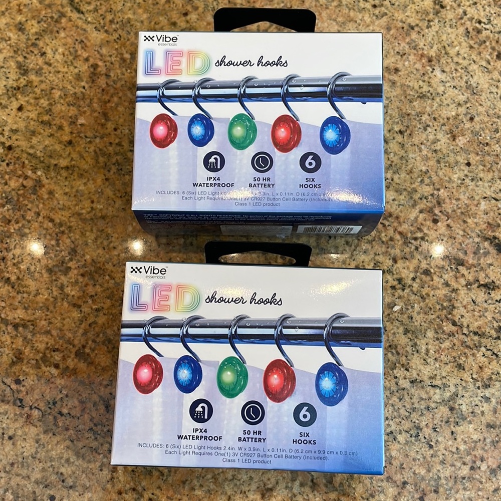 Shower curtain hooks - LED lights